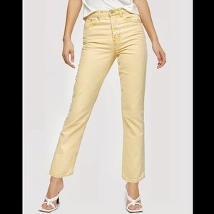 🌼 Topshop Yellow Straight Leg Jeans Size 26 🌼